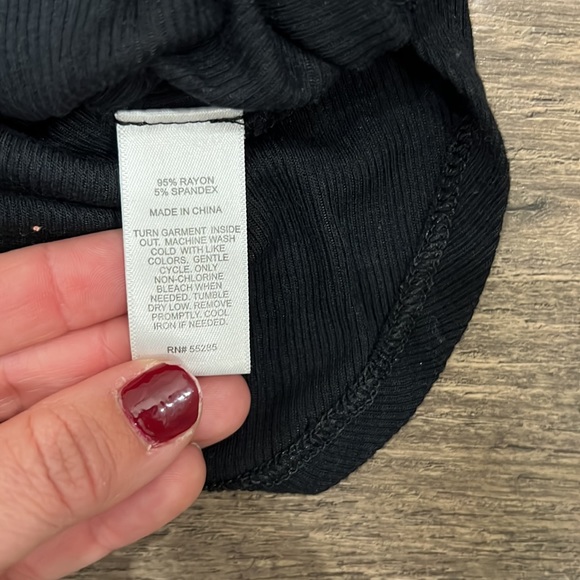 Express One Eleven Ribbed Black Tank Top - Picture 5 of 6